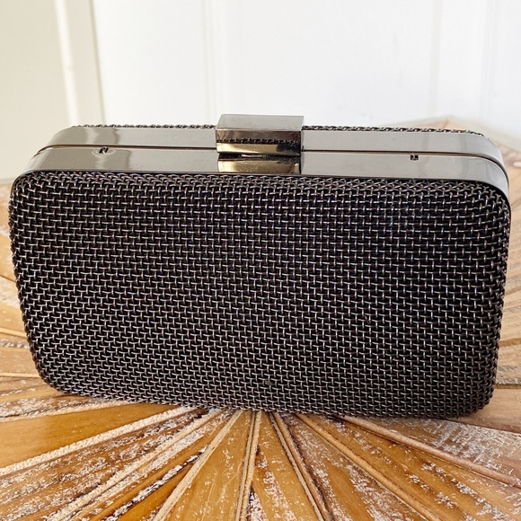 EUC bebe Gunmetal Tone Clutch / Minaudière Bag - Picture 7 of 10